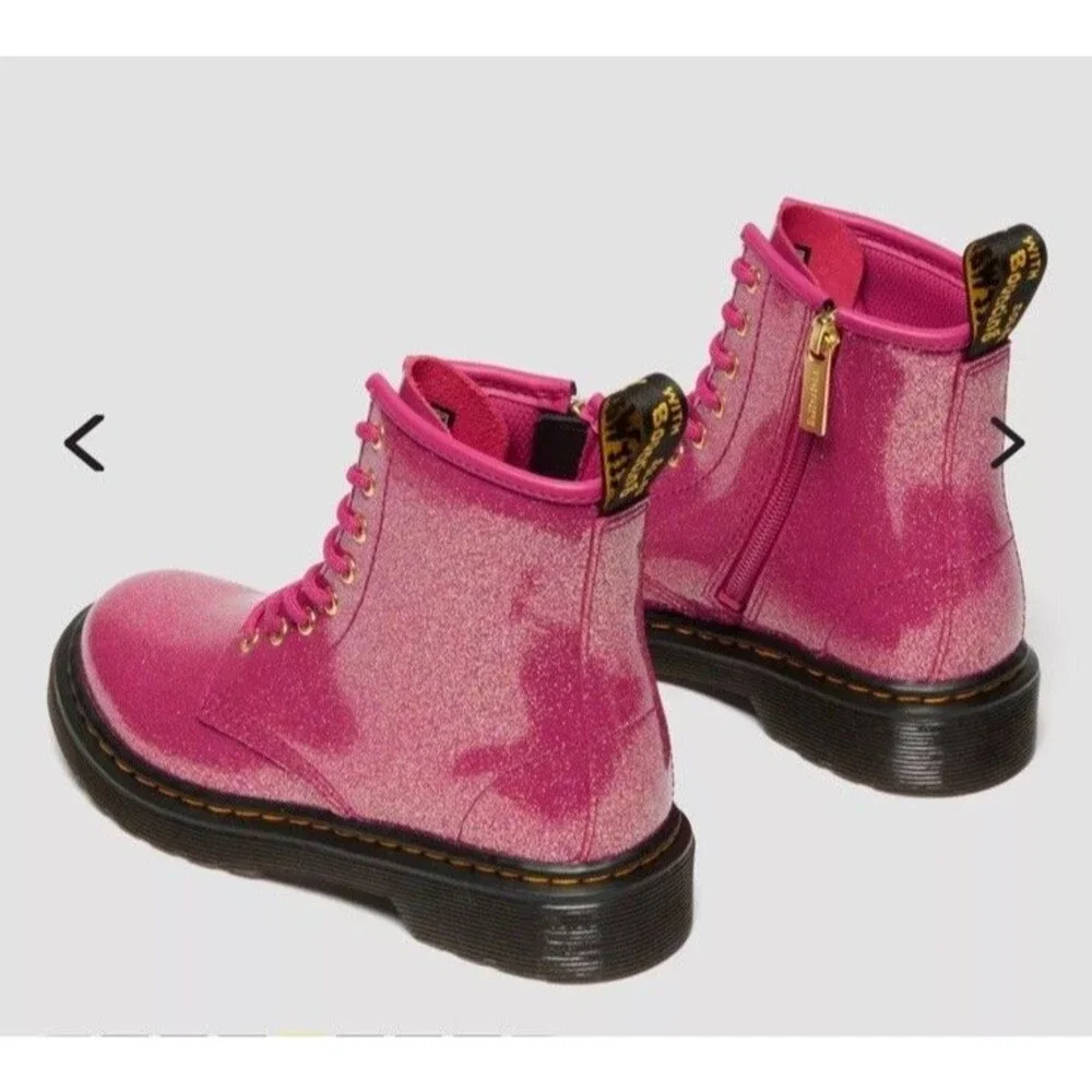 New Dr Marten Airwair Glitter Pink Fuchsia Big Girls Boots 1460 Sz Us 4 Uk 3
